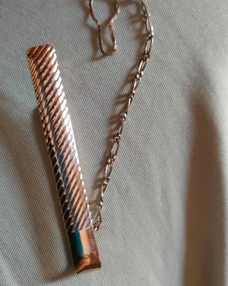 fermacravatte in argento vintage 