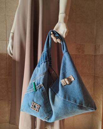 Borsetta origami bag in denim