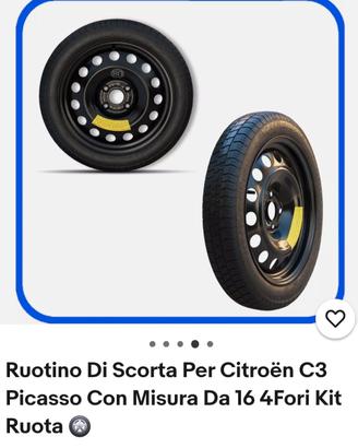ruotino 4 fori disco 16 citroen picasso