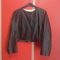 Giacca in vera pelle nera
