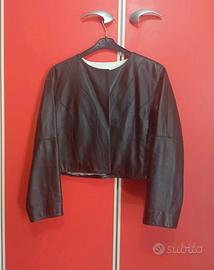 Giacca in vera pelle nera