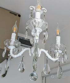 lampadario vintage a 3 candele bianco