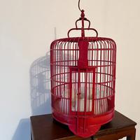 Gabbia in bambu, artigianale cinese, con candela
