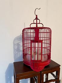 Gabbia in bambu, artigianale cinese, con candela