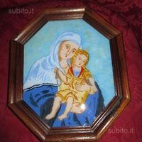 Pittura su vetro siciliana Madonna con Bambino