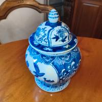 Barattolo Vintage in porcellana blu e bianca.