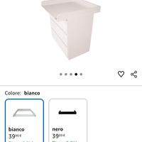 Fasciatoio in legno laminato di colore bianco per 