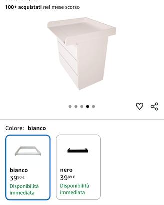 Fasciatoio in legno laminato di colore bianco per 