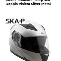 Casco Modulare SKA-P  Doppia Visiera Silver Metal 