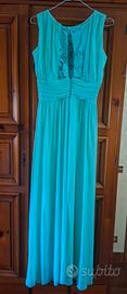 Abito lungo da cerimonia Soani color Tiffany