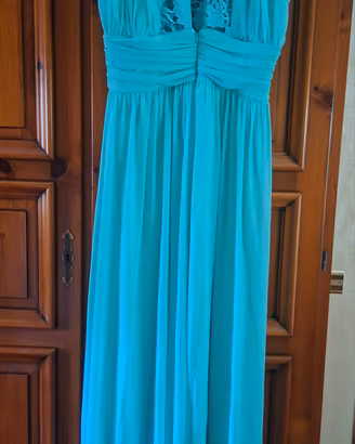 Abito lungo da cerimonia Soani color Tiffany