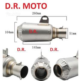 Scarico CORTO SPORTIVO universale 260 mm moto