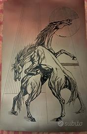 incisione d artista su lastra ottone  R Bombardier