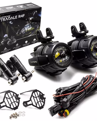 2 FARETTI MOTO 40W LED OMOLOGATI+STAFFE+CABLAGGIO