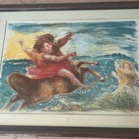 aligi sassu litografia quadro