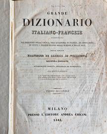 Libro Editore Ubicini Milano 1840 1841 dizionario