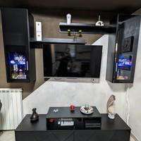 parete attrezzata completa nero lucido elegante