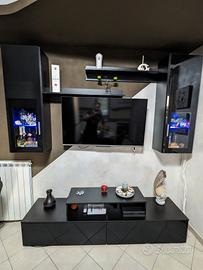 parete attrezzata completa nero lucido elegante