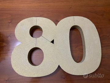 Numero 80 decorativo per feste
