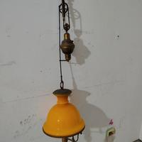 Lampadario vintage a carrucole 