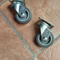 Rotelle orientabili con piastre e ruota in gomma.