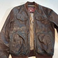 Giacca di pelle chiodo marrone Marlboro Classics