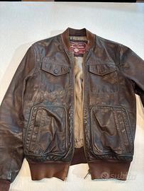 Giacca di pelle chiodo marrone Marlboro Classics