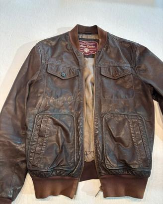 Giacca di pelle chiodo marrone Marlboro Classics