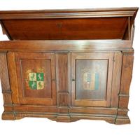 Vintage mobile credenza piano ribaltabile in legno