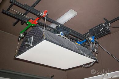 Bank aereo completo di binari e telecomando.