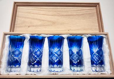 set 5 bicchieri EDO KIRIKO Giappone 