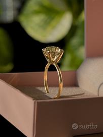 Anello solitario oro 18K Diamante naturale 3.08 ct