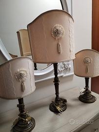tris lampade da camera in bronzo