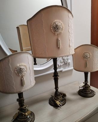 tris lampade da camera in bronzo