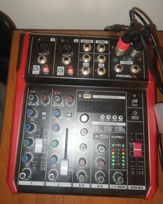Coppia casse italiane stage Proel e mixer proel