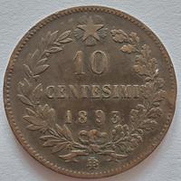 10 centesimi 1893 BI Birmingham UMBERTO I