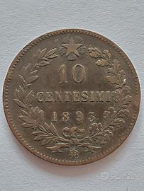 10 centesimi 1893 BI Birmingham UMBERTO I