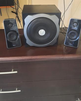sistema altoparlanti 2.1 trust  tytan  subwoofer