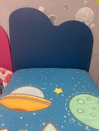Letto singolo con rete e materasso
