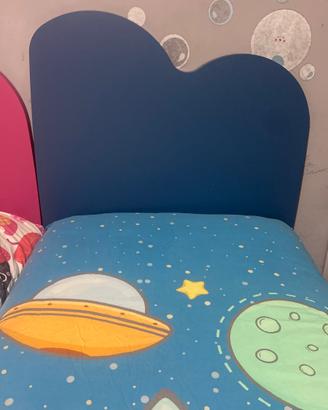 Letto singolo con rete e materasso