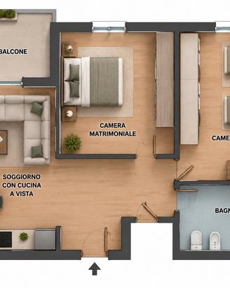 Trilocale con GARAGE a Vimercate