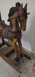 cavallo a dondolo legno vintage 