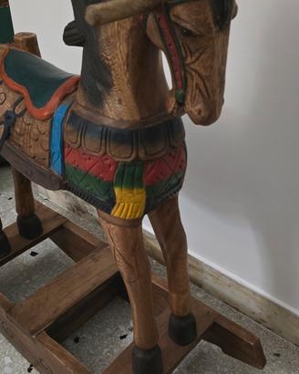cavallo a dondolo legno vintage 