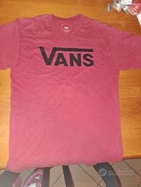 Maglietta Uomo/Donna Vans Rosso Scuro con Scritta 