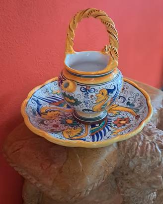 SET CERAMICA DERUTA BROCCA PIÙ  PIATTO 