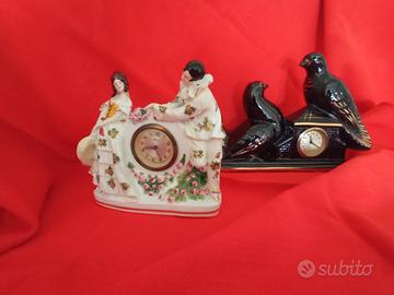 Coppia orologi in porcellana vintage