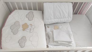 paracolpi+copripiumino +piumino Chicco+ biancheria