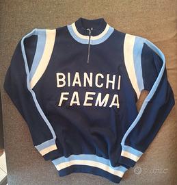 Maglia Bianchi Faema Rara Ricamata - eroico