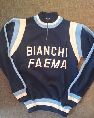 Maglia Bianchi Faema Rara Ricamata - eroico