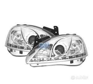FARI OPEL CORSA C 00-06 LUCE DIURNA A LED FONDO CR